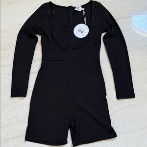Princess Polly Charcoal Long Sleeve Romper
